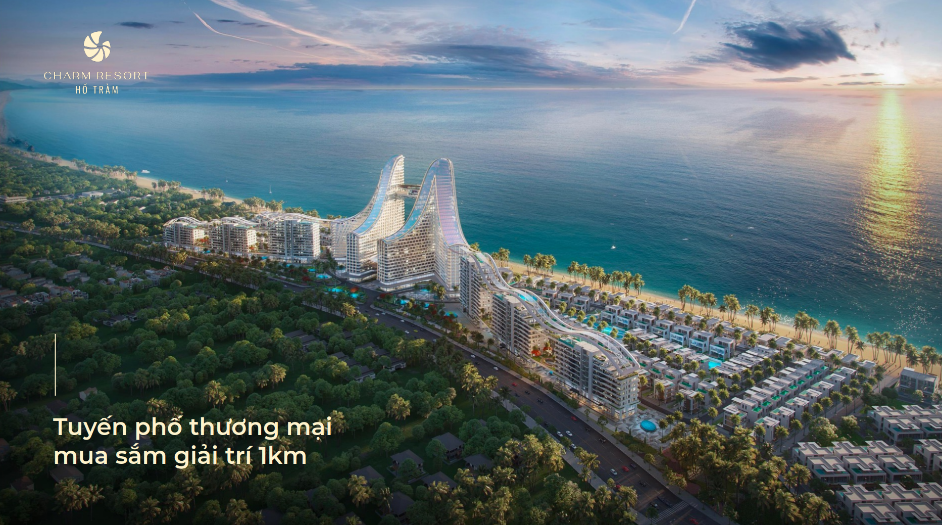 Tuyến phố thương mại dài 1km tại The Sea Class Charm Resort Hồ Tràm